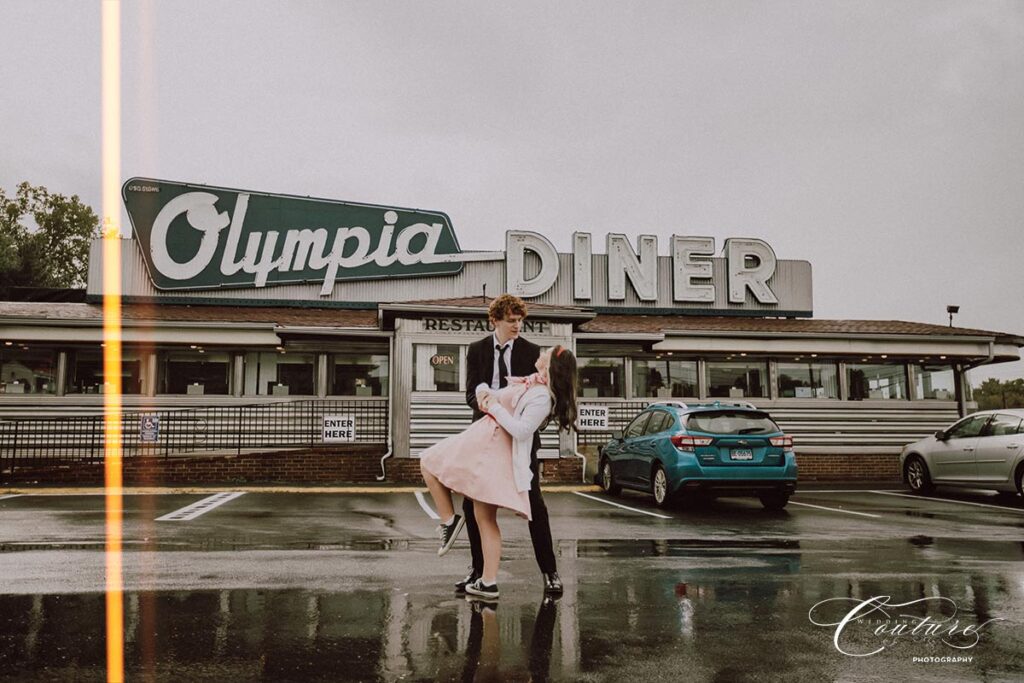 Engagement Session at Olympian Diner in Newington, CT