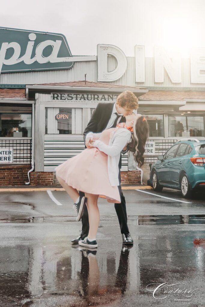 Engagement Session at Olympian Diner in Newington, CT